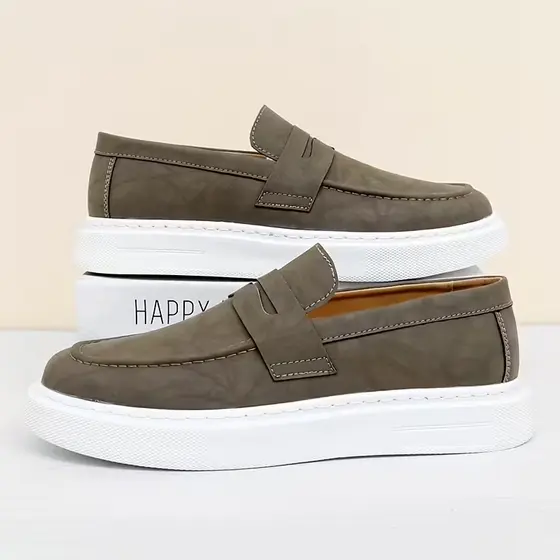 Loafer Masculino Sneaker Couro Camurça Sola Alta Oversized Derby Lançamento