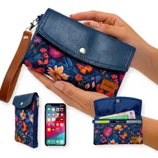 Carteira porta celular de tecido feminina Ane várias cores