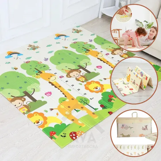 Tapete bebe emborrachado 8mm grosso Tatame Infantil Bebê Dupla Face tummy time atividades Grande