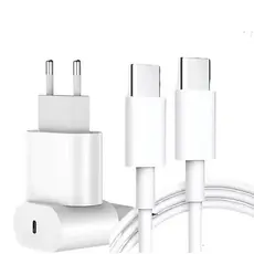 Carregador 20W iPhone 15/16/17 & Android Tipo C Turbo COMPLETO
