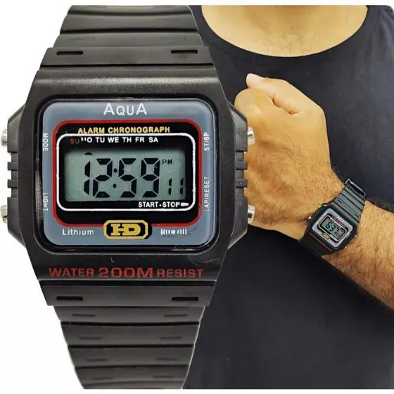Relógio Masculino Esportivo Digital Modelo Aqua AQ-37HD