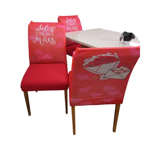 Kit Capas para Cadeira de Jantar Festiva - Feliz Páscoa - Feliz Dia das Mães - Natal e Ano Novo