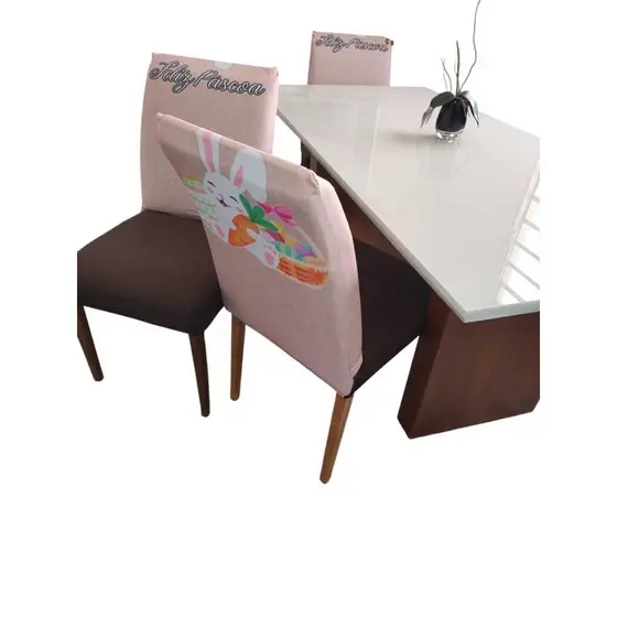 Capas de Cadeira para Mesa de Jantar em temas festivos - Feliz Páscoa - Feliz dia das mães - Natal e Ano Novo