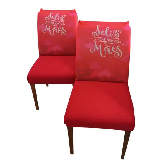 Kit Capas de Cadeira para Mesa de Jantar - em temas de Festa - Feliz dia das mães, páscoa e outras