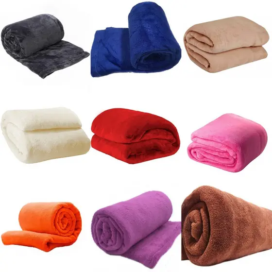 Cobertor Manta de Pelúcia Microfibra Casal Padrão (Mantinha) - Cores Variadas