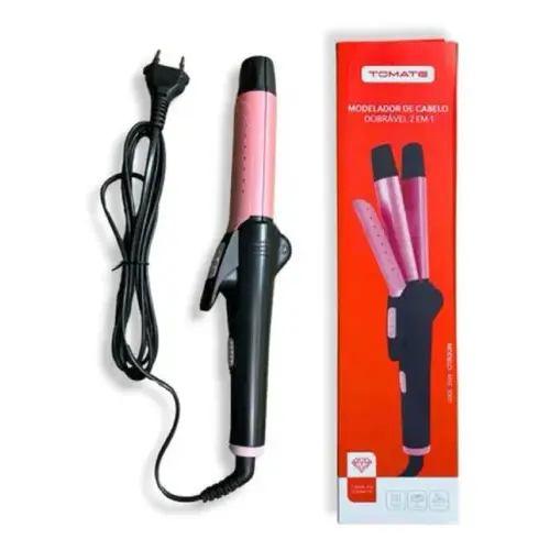 Modelador De Cachos Dobrável 2 Em 1 Elétrico Babyliss Cor Rosa