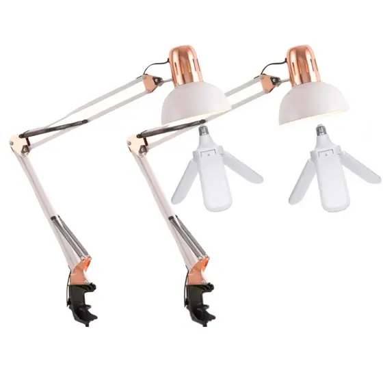 Luminárias Pixar Cromada Artigulada + Lampada Pétala 45w Super Branca Manicure