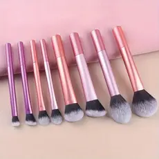 Conjunto De Pincéis De Maquiagem Profissional 8 Peças , Kabuki Sintéticos Macios Para Pó Líquido