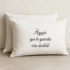 Fronha Travesseiro Frase 70x50 Padrão hotel Casa Microfibra Estampada 170 Fios - Estampa Aquele que te guarda