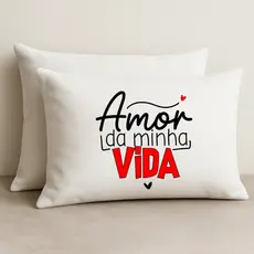 Fronha Travesseiro amor vida 70x50 Padrão hotel Casa Microfibra Estampada 170 Fios - Estampas Sortidas