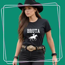 Camiseta bruto e bruta Algodão Feminina TXFarm Boiadeira Bruta Rodeio Festa Do Peão Cowgirl infantil adulto e plussize