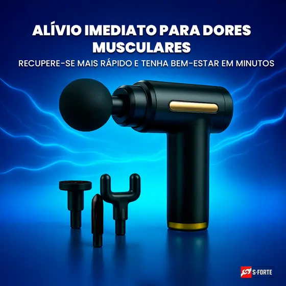 Massageador Elétrico Profissional Muscular Corporal Forte Recarregável 6 Velocidade Massagem