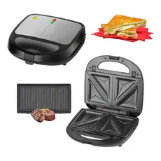 Sanduicheira 4 Em 1 Prepare Sanduíches Donuts Waffles Cozinha Multifuncional Misteira 110V