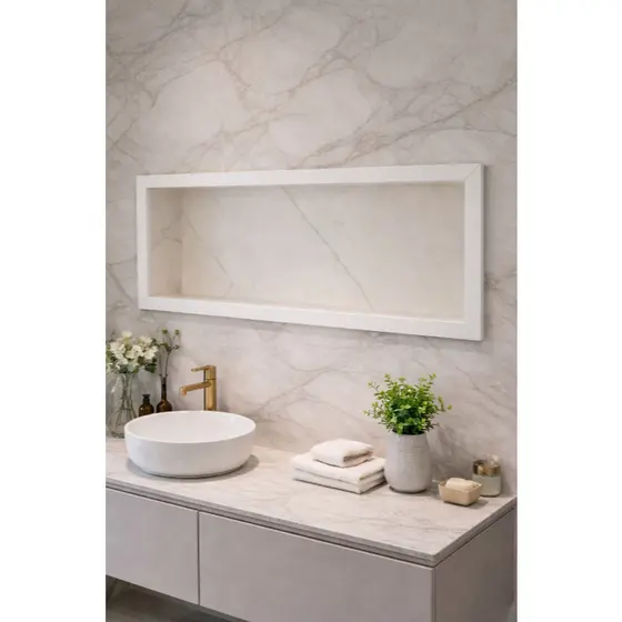Nicho em porcelanato para banheiro e lavabo 60x30 cm - envio imediato.