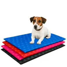 Colchonete Pet Impermeável M 70x50 – Capa Lavável e Estampa de Patinhas para Cães