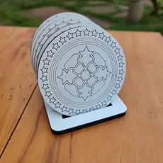 Kit com 6 Porta Copos - Descansos de copos Caleidoscópio - Design Exclusivo