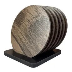 Conjunto Porta-Copos de MDF Elegantes - Corte a Laser - Amadeirado para Copo Chopp Cerveja Drinks