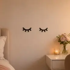 Cílios Decorativos de Parede MDF Preto 6mm Quarto Feminino Salão de Beleza Lash Designer - Okiitech