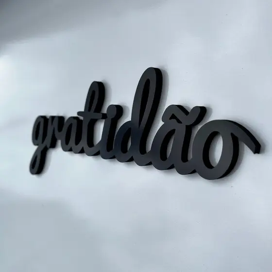 Palavras para Decoração em MDF 6mm - Gratidão - Na cor Preto Requinte