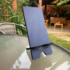 Porta Celular Suporte em MDF - Com gravação a laser - Azul Salmos