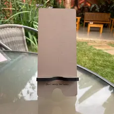 Porta Celular Suporte em MDF - Com gravação a laser - Creme Don't Worry