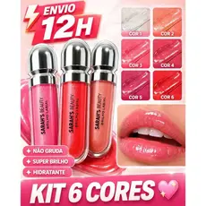 Gloss Labial Hidratante Sarah Beauty – Brilho Espelhado Volume Batom Mirror Duração