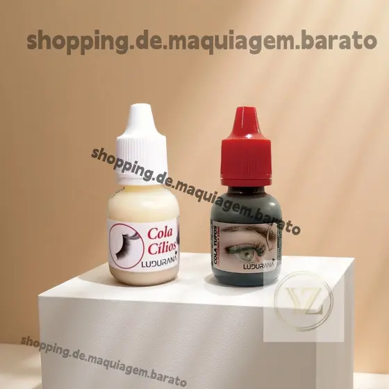 Cola para Cílios e Cola para Tufos Ludurana Profissional 10 ml – Transparente / Preta Fixação Forte