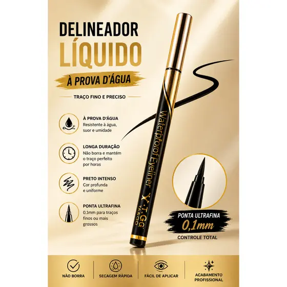 Tango Caneta Delineadora À Prova D'Água Eye Liner Longa Duração Preto Intenso