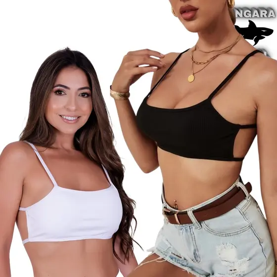 top croped alça costa nua modelo da gringa febre do tiktok