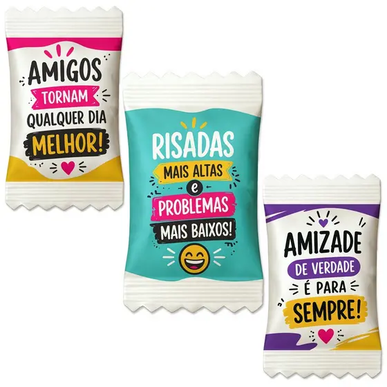 Balas Dia do Amigo Frases Amizade Eventos Mimo (Tradicional Soft Já Personalizadas)