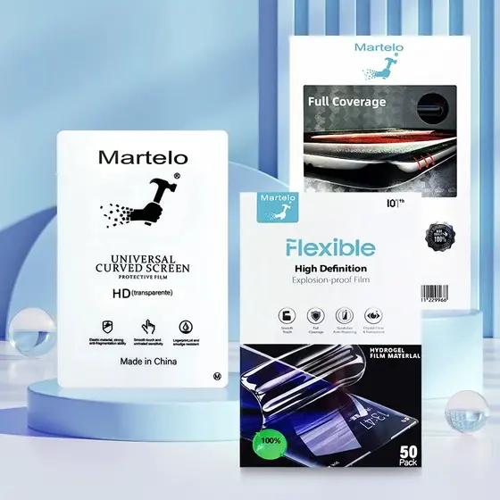 Pelicula Hydrogel Celular HD KIT 50 PECAS PACOTE FECHADA 8 Polegadas