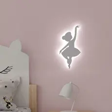 Luminária Abajur Bailarina Com Led Em MDF Decorativa Quarto Infantil