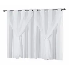 Cortina Blackout Blecaute Uma Unidade Lado Com Voil Liso Corta 100% Luz Sala Quarto 1,40m x 1,80 M
