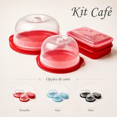 Kit Café Boleira + Queijeira + Porta Frios Potes de Mantimentos