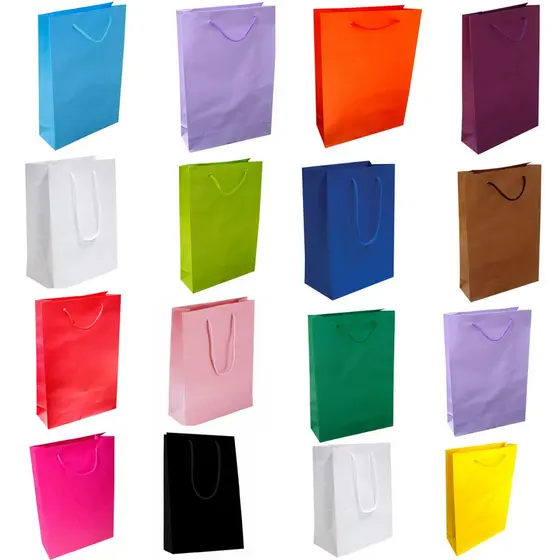 Sacola De Papel 25x17x6cm 20-50unid Diversas Cores Presente Bolsa Festa