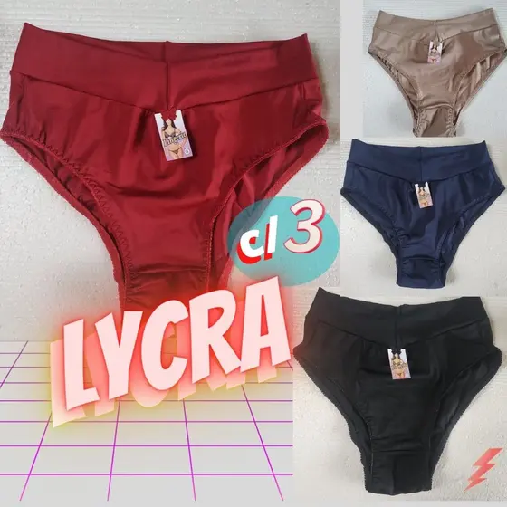 Kit c/03 Tangas Calça Cós Alto Modeladora Peças Promoção - calcinhas atacado usar  vestido Plus Size