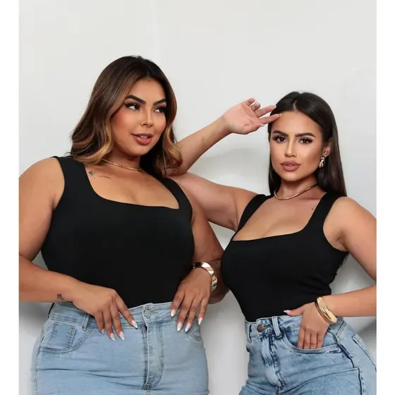 Body Candy Collor Moda Plus Size Quadrada Tendência Verão