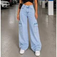 CARGO JEANS CALÇA FEMININA ELEGANTE