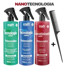 Protetor Térmico NanoTecnologia Capilar A Jato Potencializador Tratamento efeito Brilho Espelhado