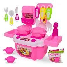 Kit Cozinha Infantil Na Maleta Com 14 Peças