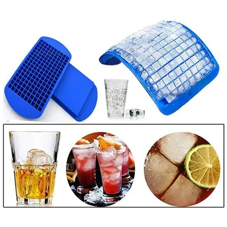 Mini Bandeja de Cubos forma de Gelo Silicone Moldes de Cubos de Gelo 160cubos