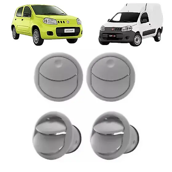 Kit Difusor Ar Novo Uno 2010 A 2014 Fiorino 2013 Cinza
