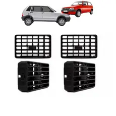 Kit Difusor Ar Central e Lateral Uno Mille  Elba Duna Premio Fiorino Preto