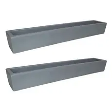 Kit 2 Jardineiras de Planta Cinza 80x15 Floreira Polietileno