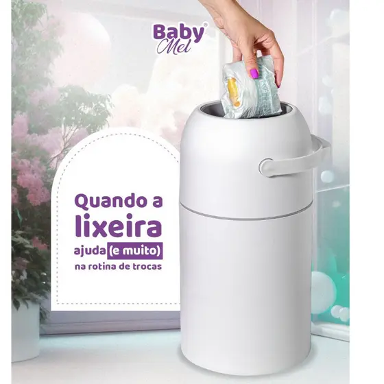 lixeira antiodor 3em1 original baby mel para fralda descartavel 20 fraldas