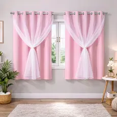 Cortina Corta Luz com Voil Branco 2,00m Largura x 1,40m Altura Blackout Varias Cores Envio Imediato
