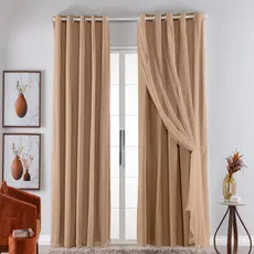 Cortina com Blackout PVC com Tecido Voil 4,00 metros 4,00 m x 2,50 m Varias Cores