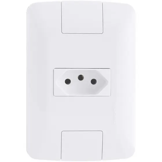 Conjunto 4x2 Tomada Tramontina 2P+T 10A 250V Branco, 57241010