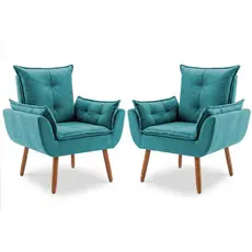 02 Poltronas Decorativa para Sala de Estar Cadeiras para Recepção Manicure Escritório Sala De Espera