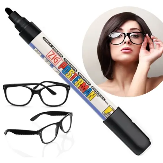 Caneta Para Pintar Armação de Óculos Preto - Prova D'água